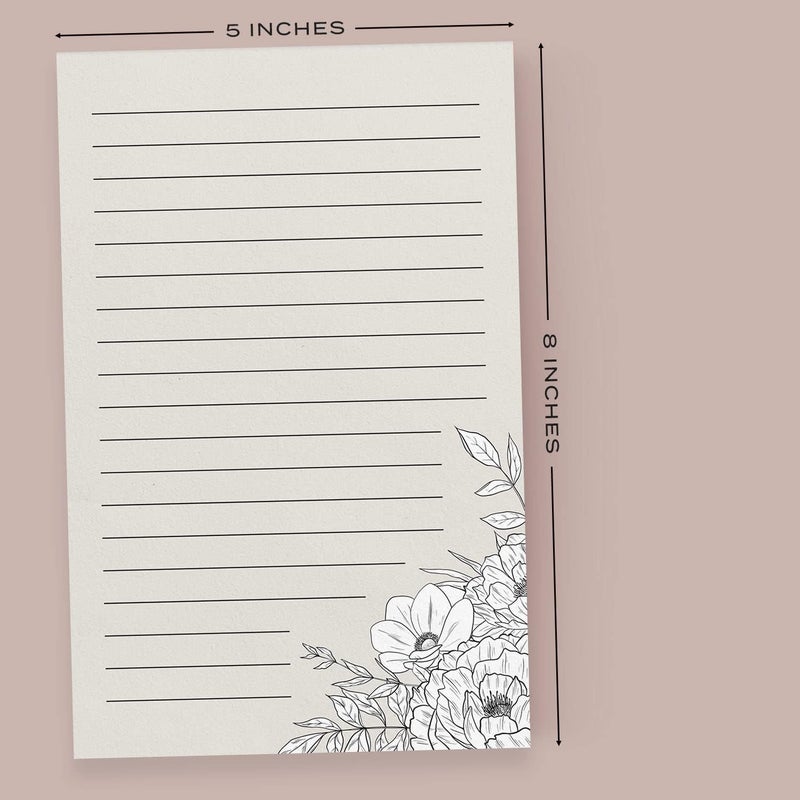 Dashleigh Lux Floral Ivory and Black Notepad, 100 Sheets (5x8 in. - Lined) - Image 4